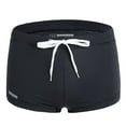 thumbnail image 2 of SGFCWSX Men's Solid Drawstring Swim Boxers in Quick-Dry Blend** Black L, 2 of 8