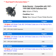 thumbnail image 2 of Brake Booster - Compatible with 1997 - 1999 GMC K2500 Suburban GAS - Replacement, 2 of 3