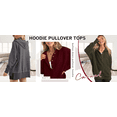thumbnail image 3 of Womens Fashion Oversized Long Sleeve Hoodie Button Down V Neck Sweatshirt Side Slit Casual Pullover Tops, 3 of 8