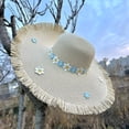 thumbnail image 2 of QASIEATN Cozy Sun Hats for Women New Women's Wide Brimmed Hat with Trim Summer Sun Hat Fall Fashion Accessories, 2 of 3