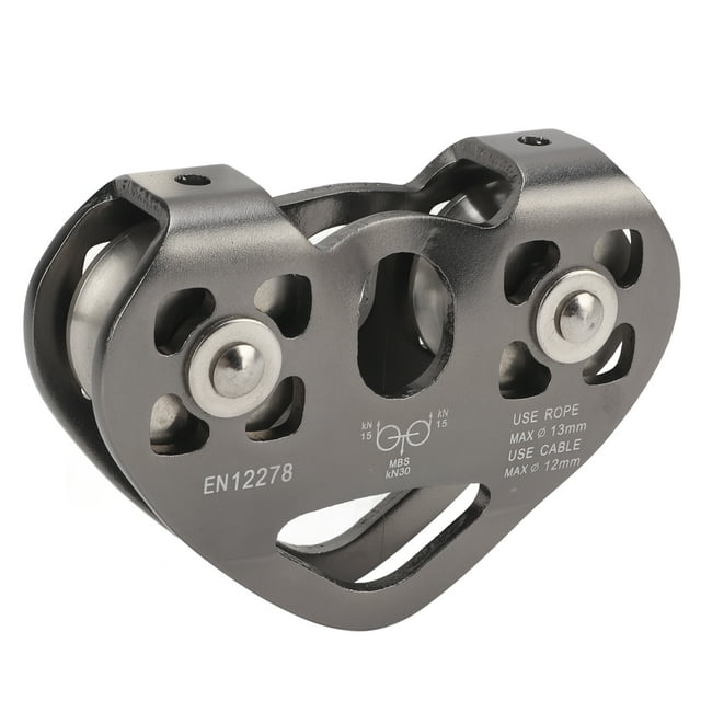 Zipline Pulley, Aviation Aluminum Small Rope Wear Dual Trolley Pulley For Rock Climbing