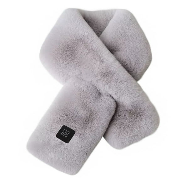 AWZXDE Women's Pure Color Cute Neck-Warmer Heated Scarf, Winter for Cold & Cozy Comfort Grey,One Size