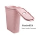 thumbnail image 5 of 40L Clothes Basket, Lid, Wicker Design, Plastic, 18"L x 10.4"W x 23.5"H, Pink, 5 of 6