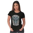 thumbnail image 4 of Goth Forever Blessed Cross Wings Womens Slim Fit Graphic Tee Brisco Brands S, 4 of 5