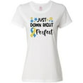 thumbnail image 3 of Inktastic Just Down Right Perfect Down Syndrome Awareness Ribbon Women's T-Shirt, 3 of 5