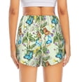 thumbnail image 2 of Lsque Meadow Plants And Butterflies Printed Women's Running Shorts with Liner Pockets,Elastic Quick Dry Workout Athletic Gym Yoga Shorts,Womens High Waist Shorts-XX-Large, 2 of 9