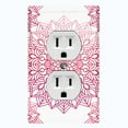 thumbnail image 1 of Metal Light Switch Plate Cover Mandala Violet Flower Tile Pattern MDL099, 1 of 13