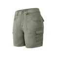 thumbnail image 3 of FASHIONWT Women Thin Mid Rise Casual Plain Woven Cargo Shorts, 3 of 5