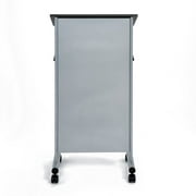 Audio-Visual Direct Lectern (45 H x 17 D x 23 L) Metal & Wood Podium Storage - Silver/Black -