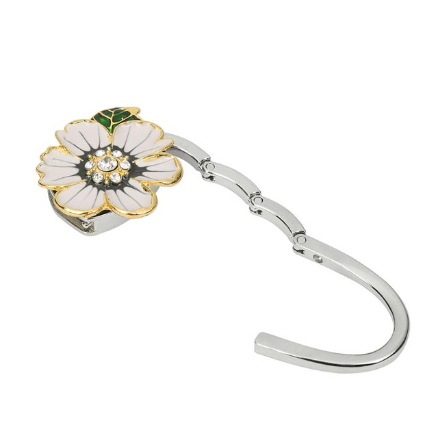 Gancho Seis pétalos de flores Plegable Bolsa Gancho Monedero Percha Titular Ganchos de mesa (Blanco) Likrtyny Libre de BPA