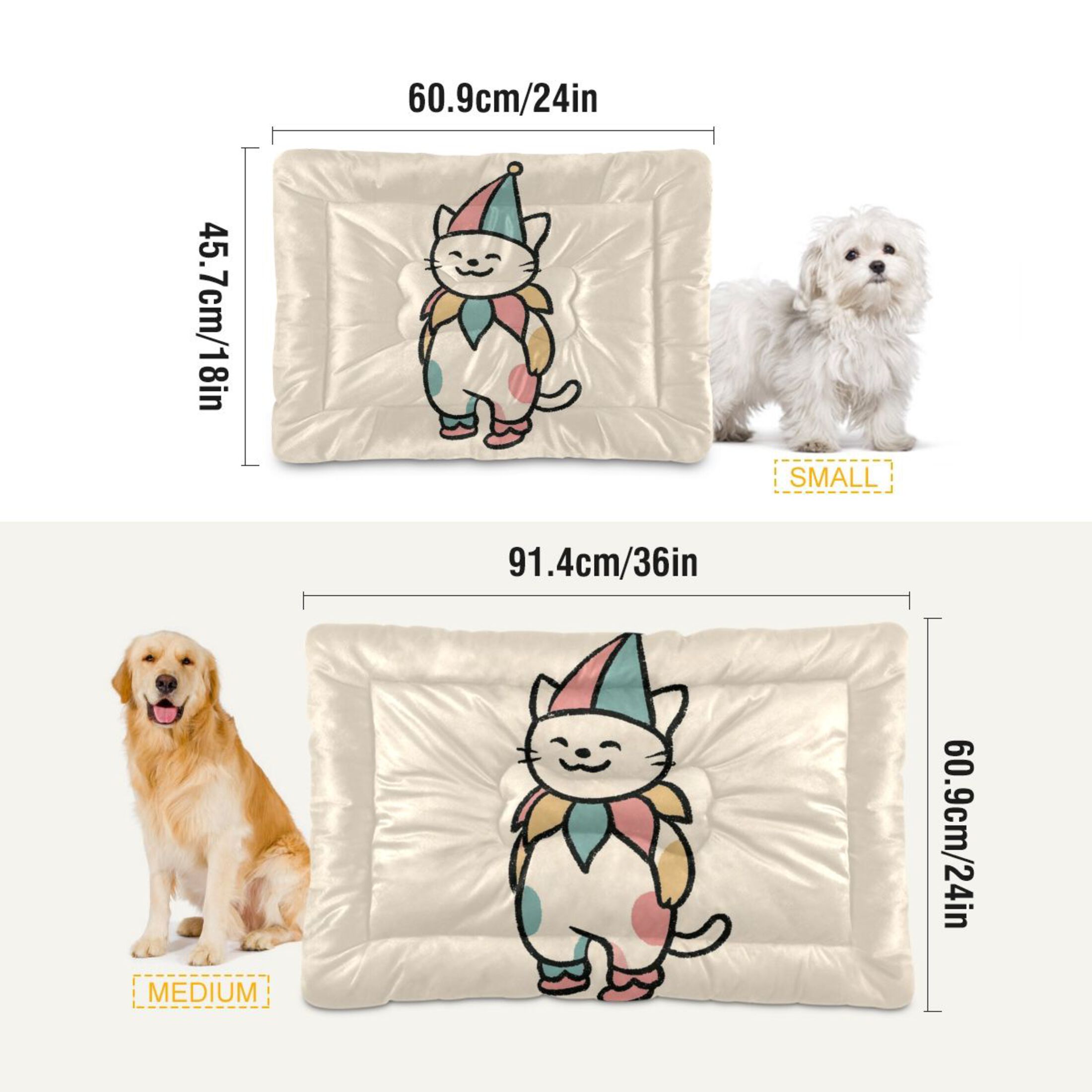 Cozy Mat Pet Bed Indoor Outdoor Warm Soft For Cat Dog Puppy(S/M) A Simple Drawing