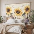 thumbnail image 3 of Sunflower Large Tapestry for Bedroom Wall Hanging Tapestry, Yellow Summer Botanical Floral Farmhouse Ceiling Backdrop Tapestries Poster Blanket Wall Decor for Teens Room Living Room Dorm 85" x 90", 3 of 8