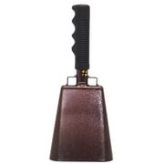 9.6 inch Brown Bell Black Handle Cowbell with Stick Grip Handle Used for Cheering at Sporting Events - Cow Bell by Stewart Trading