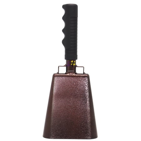 9.6 inch Brown Bell Black Handle Cowbell with Stick Grip Handle Used for Cheering at Sporting Events - Cow Bell by Stewart Trading