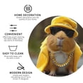 thumbnail image 3 of Honeii Heavy Metal Style Guinea Pig print Leather Coaster Set of 4, ideal for safeguarding your furniture from drinks spills and effortless cleanup-Round Shape, 3 of 6