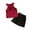 Wine, variant on Toddler Girls Sets Sleeveless Stripe Ruffle T Shirt Tops Leather Skirts 2PCS Outfits Girls Summer Casual Suit