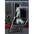 thumbnail image 3 of Phone Case for Samsung Galaxy Z Fold 4 with Slide Camera Window, Heavy Duty Protection Phone Cover Case with Ring Kickstand for Samsung Galaxy Z Fold 4 SJ Black, 3 of 9