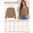 thumbnail image 7 of QUALFORT Women's 100% Cotton V-Neck Pullover Sweater, Long Sleeve Lightweight Sweater for Women, Soft Classic Solid Color Knit Sweater Top, Khaki XXL, 7 of 7
