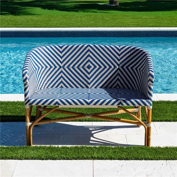 Panama Jack PJS-1801-BLU-LS 30 x 24 x 43 in. Tia Bistro Loveseat Sofa, Blue