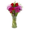 Fresh-Cut Mixed Mother's Day Flower Bouquet in Glass Vase, Minimum 14 Stems, Colors Vary