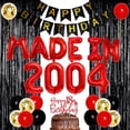 thumbnail image 1 of 18th Birthday Decorations Red and Black, 18 Years Old Party Supplies, Made In 2004 Foil Balloons Happy 18th Birthday Cake Topper Fringe Curtain for Boys and Girls 18th Bday Decorations, 1 of 2