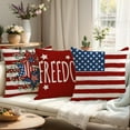 thumbnail image 3 of Patriotic Pillow Covers 4th of July Throw Pillow Covers 16x16 Set of 4 Independence Day American Star USA Flag Freedom Outdoor Decorative Pillow Case Memorial Day Home Sofa Porch Decor, 3 of 6