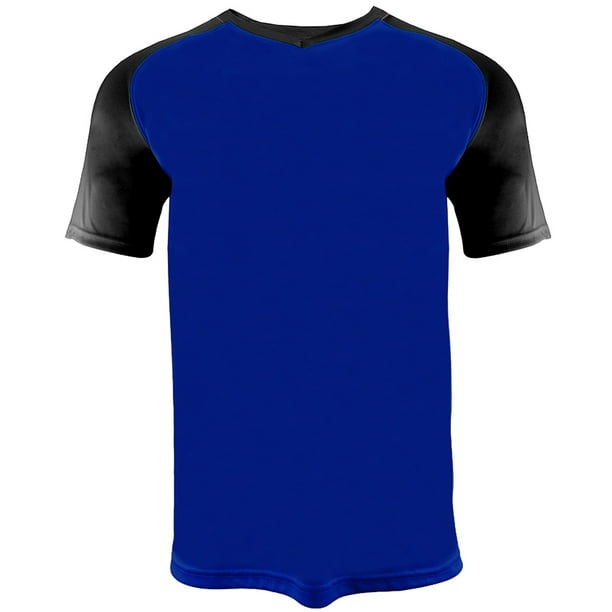 Epic Adult Cool Performance VNeck Raglan Sleeve Tee Shirt Or Blue/Black Baseball Jersey M