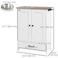 thumbnail image 3 of PawHut Dog Feeding Station w/ Storage, Adjustable Panel, Hooks, White, 3 of 10