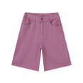 thumbnail image 3 of Mens Jeans Casual Solid Color Straight Leg Denim Shorts Classic Comfortable Stretch Summer Loose Mens Jorts YB Purple S, 3 of 9
