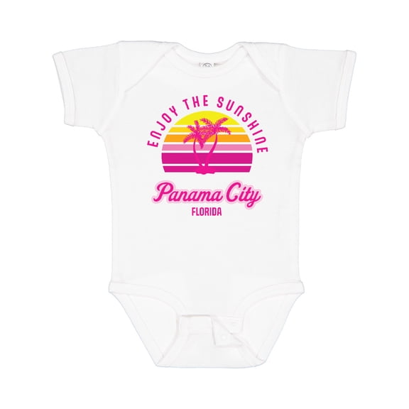 Inktastic Summer Enjoy the Sunshine Panama City Florida in Pink Boys or Girls Baby Bodysuit