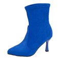 thumbnail image 3 of Fashion Breathable Pointed Toe High Heel Mid Calf Boots With Side Zipper Comfortable Daily Walking Shoes for Women Autumn Winter Suede Pull On, 3 of 8