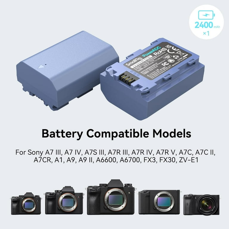 V Mount Battery Sony Camera SMALLRIG 2400mAh Repalcement USB-C