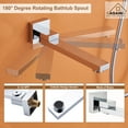 thumbnail image 4 of Boyel Living 12 inches Shower System Ceiling Mount 3-Functions Square Shower Faucet Set with Handheld Shower,Chrome, 4 of 10