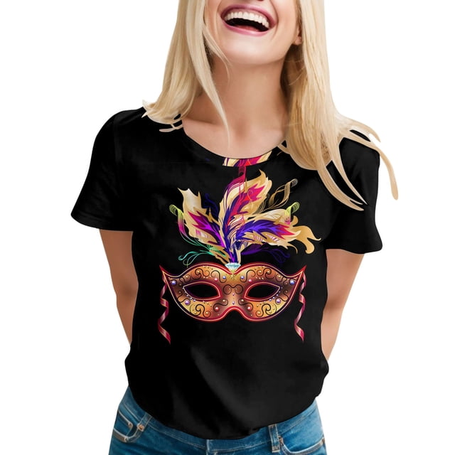 TSADFHJI Hauts de Noël pour Femmes 2X Printemps Été Imprimé Manches Courtes Col Rond T-Shirt Haut S Jaune