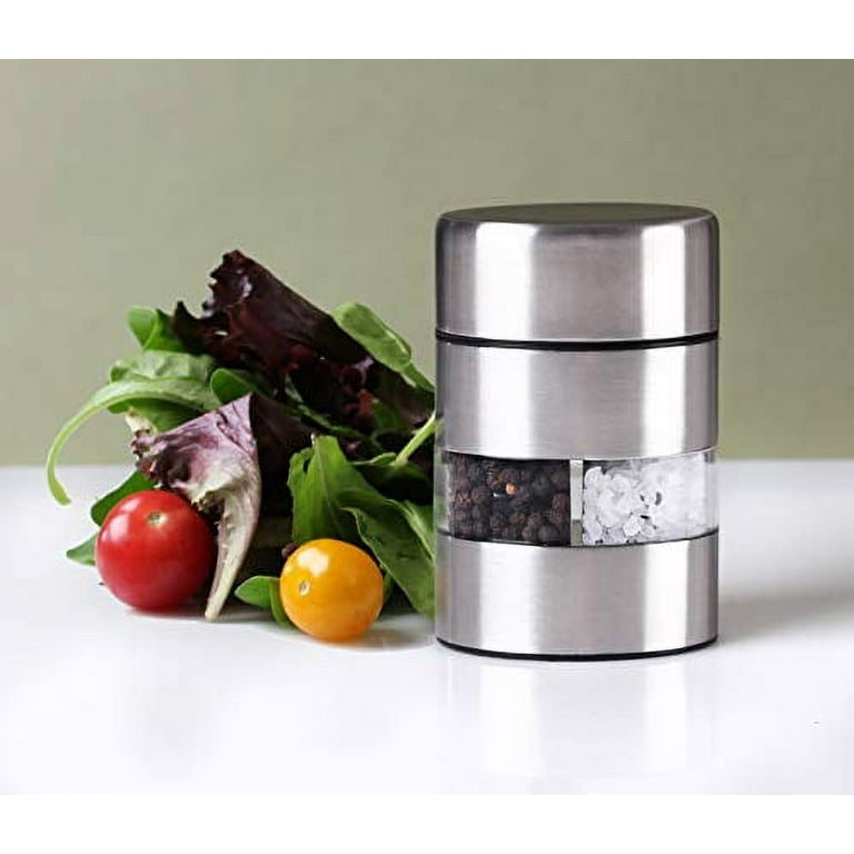 Pepper and outlet salt grinder combo