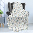 thumbnail image 4 of Cartoon Soft Flannel Fleece Throw Blanket, Childish Pattern with Bears on Clouds Moon Stars in Scandinavian Style, Cozy Plush for Indoor and Outdoor Use, 60" x 80", Multicolor, by Ambesonne, 4 of 5