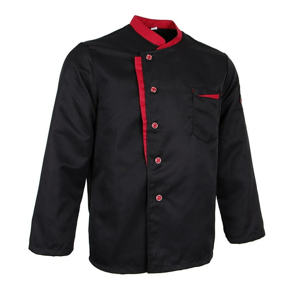 de gallo de manga larga Unisex, camisa de gallo de manga larga, uniforme de chef, uniforme, restaurante, cafetería, pasillo, manga larga Negro m Macarena chaqueta de chef hombres uniformes mujeres