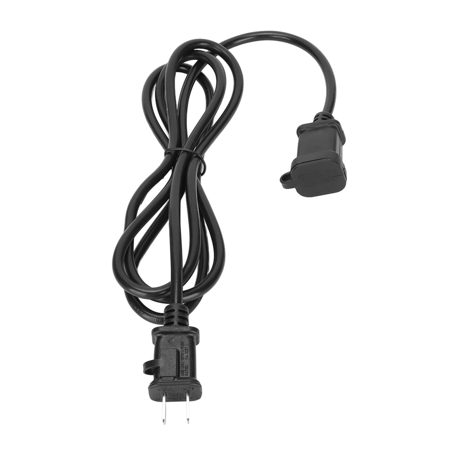 Power Extension Cord With 5A Fuse And Waterproof Cover US AC 2 Pin