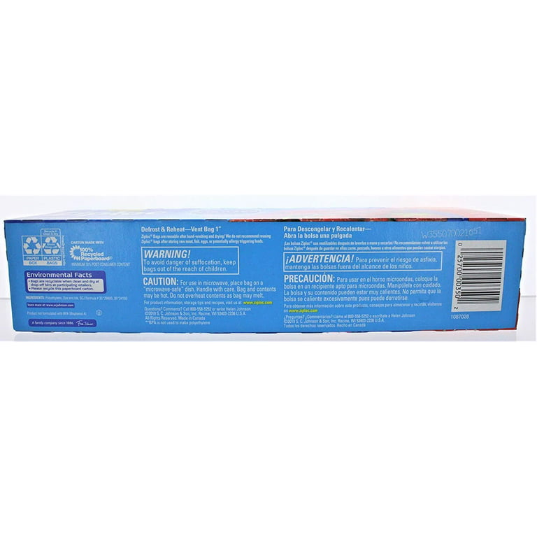 SC Johnson Ziploc® 682257 Gallon Clear 1.66 mil Poly Commercial Food Storage  Bag - 10 1/2L x 11H