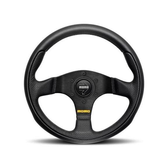 Momo Team Steering Wheel 300 mm - 4 Black Leather/Black Spokes