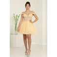 thumbnail image 4 of May Queen MQ2090 Juniors Womens A-Line Cold-Shoulder Semi-Formal Dress, 4 of 10