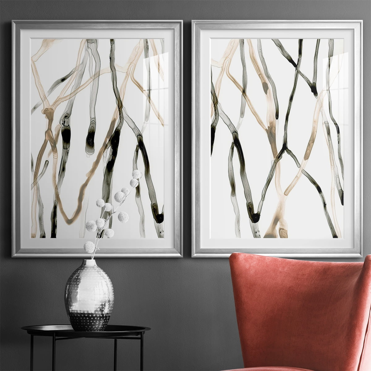 Wexford Home Runnel XI Premium Framed Print, 22.5" x 30.5" - Ready to Hang, Silver (Set of 2)