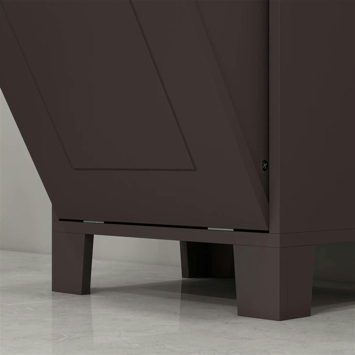 Demi Bonn 31" Bathroom Storage Cabinet with Tilt-Out Trash, Laundry Cabinet with Tilt Out Laundry Basket for Kitchen, Living Room, Brown