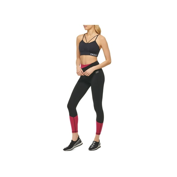DKNY Sport Colorblock High Waist Leggings Blackcherry XL