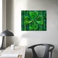 thumbnail image 4 of Acheng St. Patrick's Day Canvas Wall Art Framed Wall Decoration Shamrock Happy St. Patrick Wall  Green Plaid Farmhouse Aesthetic Wall Artwork Ready to Hang Wall Pictures for Living Room  16x12in, 4 of 6