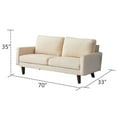 thumbnail image 6 of Pemberly Row Velvet Sofa Modern Couch with Wooden Legs for Living Room-Beige, 6 of 9