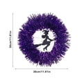 thumbnail image 3 of 12 Inch Halloween Wreath With Led, Halloween Decoration Purple Light, Battery Powered, Frightening Wreath Halloween Decoration Indoor And Outdoor Home Party, 3 of 8