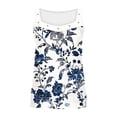 thumbnail image 5 of VBVC Women's Floral Sleeveless Tank Top,Ladies Hollow-out Stretchy Cami,Summer Casual Blouse For Women,Blue,Size XXL, 5 of 5