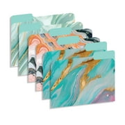New Generation Decorative Letter Size 1/3 Cut Tab File Folders, Marble Patterns, 12 Count