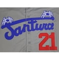 thumbnail image 5 of Camiseta de béisbol Santurce Crabbers Puerto Rico 21 Clemente Jerseys Costura Bordado Deportes Al Aire Libre Alta Calidad Blanco Gris Nuevo, 5 of 5